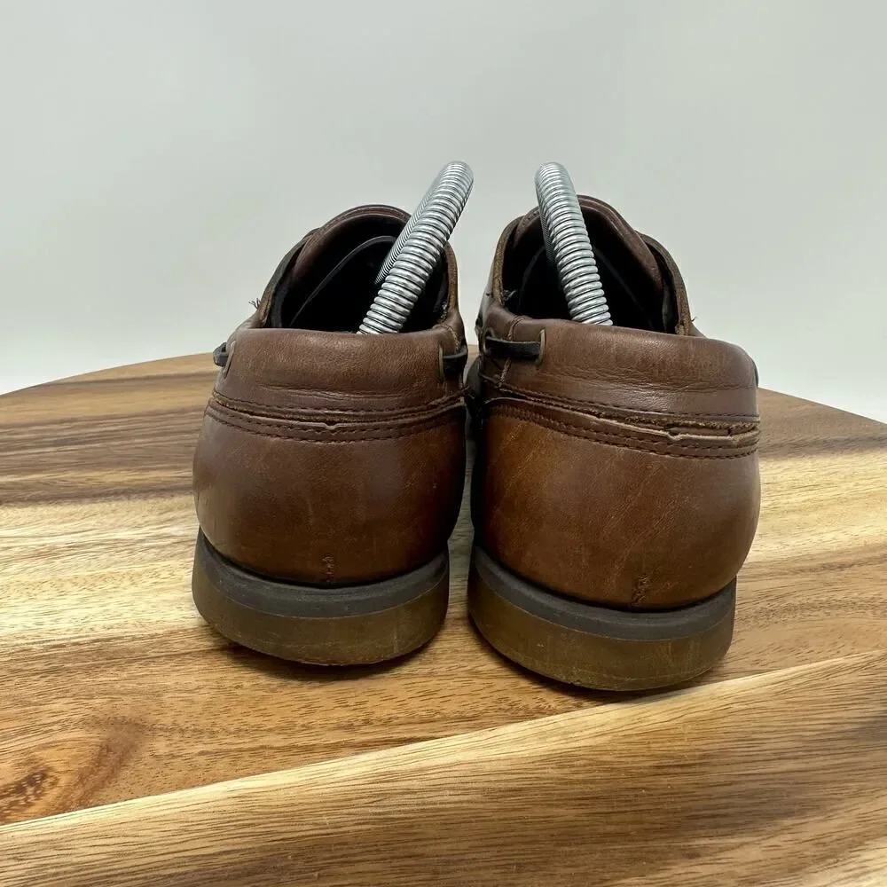 Sebago Docksides Men's Sz 8 Slip On Leather Boat Shoe Loafer Brown 3 Eyes